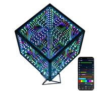 Hyper Cube LED Light LED Controller with Stand, Controller & Sound & App Reactive Table Lamp - Cool & Creative Multicolor Decorative Mirror Art Desk Night Light (6 Inchs)
