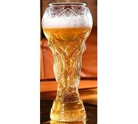 Hyper Mart Beer Glass World Cup Trophy Shape, 600ml, Clear, Premium Glass, for Football Fans, Birthday and Father's Day Birthday