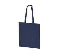 Hyper Mart Cotton 5oz(150gsm) Eco friendly Plain Natural Reusable Shopping Tote Bags Eco Friendly Long Handle Grocery Bag (Navy, 10 bags)
