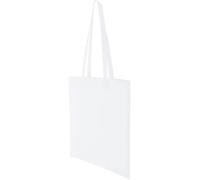 Hyper Mart Cotton 5oz(150gsm) Eco friendly Plain Natural Reusable Shopping Tote Bags Eco Friendly Long Handle Grocery Bag (White, 10 bags)