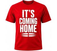 Hyper Mart England Football World Cup Cotton T-Shirt, It's Coming Home Theme, Unisex, Regular Fit, Graphic Print, Match Day Fan Wear (UK, Alpha, M, Regular, Regular, Red)