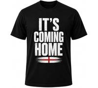 Hyper Mart England Football World Cup Cotton T-Shirt, It's Coming Home Theme, Unisex, Regular Fit, Graphic Print, Match Day Fan Wear (UK, Alpha, M, Regular, Regular, Black)