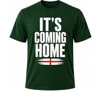 Hyper Mart England Football World Cup Cotton T-Shirt, It's Coming Home Theme, Unisex, Regular Fit, Graphic Print, Match Day Fan Wear (UK, Alpha, L, Regular, Regular, Forest Green)