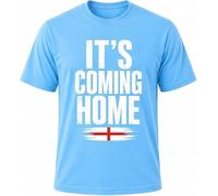 Hyper Mart England Football World Cup Cotton T-Shirt, It's Coming Home Theme, Unisex, Regular Fit, Graphic Print, Match Day Fan Wear (UK, Alpha, XXL, Regular, Regular, Sky Blue)