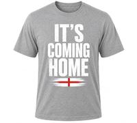 Hyper Mart England Football World Cup Cotton T-Shirt, It's Coming Home Theme, Unisex, Regular Fit, Graphic Print, Match Day Fan Wear (UK, Alpha, L, Regular, Regular, Heather Grey)