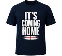 Hyper Mart England Football World Cup Cotton T-Shirt, It's Coming Home Theme, Unisex, Regular Fit, Graphic Print, Match Day Fan Wear (UK, Alpha, L, Regular, Regular, Navy)