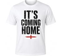 Hyper Mart England Football World Cup Cotton T-Shirt, It's Coming Home Theme, Unisex, Regular Fit, Graphic Print, Match Day Fan Wear (UK, Alpha, M, Regular, Regular, White)
