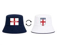 Hyper Mart England Reversible Bucket Hat, Unisex, Polyester, St George's Cross, Red and White, 56-58cm, for Football, World Cup, Euros, Outdoor Events Holidays (Navy/White, England)