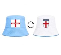 Hyper Mart England Reversible Bucket Hat, Unisex, Polyester, St George's Cross, Red and White, 56-58cm, for Football, World Cup, Euros, Outdoor Events Holidays (Sky Blue/White, England)