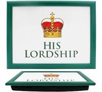 Hyper Mart Multipurpose Lap Tray with Cushion, His Lordship Design, 44 x 33 cm, Green Frame, Suitable for Meals and Laptop (HIS Laptray)