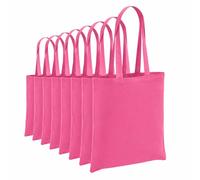 Hyper Mart Pack of 10 reusable grocery cottons bags, 5.5 oz cotton canvas tote, eco friendly super strong washable great choice for promotion branding and gift. Size 38 x 42 x10cm