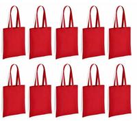 Hyper Mart Pack of 10 reusable grocery cottons bags, 5.5 oz cotton canvas tote, eco friendly super strong washable great choice for promotion branding and gift. Size 38 x 42 x10cm