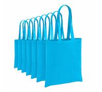 Hyper Mart Pack of 10 reusable grocery cottons bags, 5.5 oz cotton canvas tote, eco friendly super strong washable great choice for promotion branding and gift. Size 38 x 42 x10cm