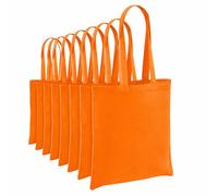 Hyper Mart Pack of 10 reusable grocery cottons bags, 5.5 oz cotton canvas tote, eco friendly super strong washable great choice for promotion branding and gift. Size 38 x 42 x10cm