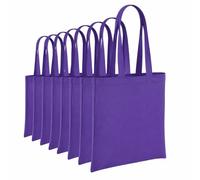 Hyper Mart Pack of 10 reusable grocery cottons bags, 5.5 oz cotton canvas tote, eco friendly super strong washable great choice for promotion branding and gift. Size 38 x 42 x10cm