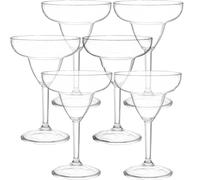 Hyper Mart Plastic Margarita Glasses, 12 oz, Set of 6, Clear Shatterproof Stemmed Cocktail Cups, W 11.9 cm x H 17 cm