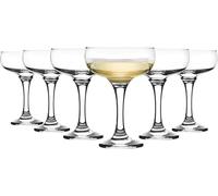 Hyper Mart Polycarbonate Plastic Cocktail Coupe Glasses, 266ml, Set of 6, Crystal Clear Plastic