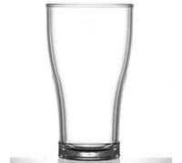 Hyper Mart Unbreakable Polycarbonate Plastic Pint Glasses, Dishwasher Safe, Set of 6, Crystal Clear, Ideal for BBQs, Camping, Boats, Parties (Viking Nucleated 568ml)