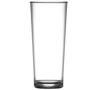 Hyper Mart Unbreakable Polycarbonate Plastic Pint Glasses, Dishwasher Safe, Set of 6, Crystal Clear, Ideal for BBQs, Camping, Boats, Parties (Nucleated Tall 568ml)