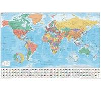 Hyper Mart World Map Poster for Wall - 61 x 91.5cm Large Wall Map of World - World Map Wall Art Atlas - Map of Europe Travel Map - Classroom or Geography Gift (61x91.5cm)
