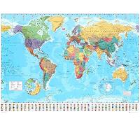 Hyper Mart World map XXL poster in giant format with flags & banners (140x100cm)