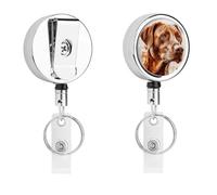 Hyper Realistic Dog Badge Reel Retractable Stainless Steel Badge Clip with Lanyard Cute Badges Reel Holder Heavy-Duty Nurse Doctor Name Tag Badges Clip for Work