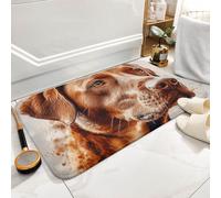 Hyper Realistic Dog Bath Mat Rug - Super Soft Absorbent Bathroom Rugs Non-Slip Quick Dry Washable Bathroom Floor Mat for Shower Tub, Coral Velvet Kitchen & Entryway Rugs 15.7"x23.6"
