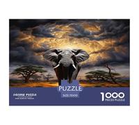 Hyper-realistic Elephant Jigsaw Puzzles Puzzles for Adults Kids. 1000 Piece Impossible Challenge Toy Educational Game Home Decoration for Adults& Kids Age 14 Years Up 70x50cm/1000pcs