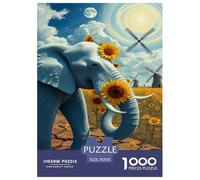 Hyper-realistic Elephant Jigsaw Puzzles Puzzles for Adults Kids. 1000 Piece Impossible Challenge Toy Educational Games Home Decoration for Adults& Kids Age 14 Years Up 70x50cm/1000pcs
