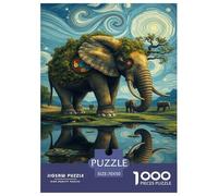 Hyper-realistic Elephant Jigsaw Puzzles Puzzles for Adults Kids. 1000 Piece Impossible Challenge Toy Educational Game Home Decoration for Adults& Kids Age 14 Years Up 70x50cm/1000pcs
