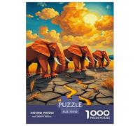 Hyper-realistic Elephant Jigsaw Puzzles Puzzles for Adults Kids. 1000 Pieces Impossible Challenge Toy Educational Game Home Decoration for Educational Games Gifts 70x50cm/1000pcs