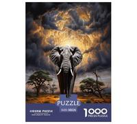 Hyper-realistic Elephant Jigsaw Puzzles Puzzles for Adults Kids. 1000 Pieces Impossible Challenge Toy Educational Games Home Decoration for Adults& Kids Age 14 Years Up 38x26cm/1000pcs