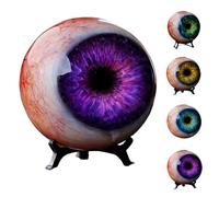 Hyper-Realistic Monster Eye Decor, 3D Eyeball Ornament, Deep Green Iris & Red Veins, Gothic Dark Home Decor, Unique Horror (Purple, 9 cm)