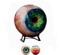 Hyper-Realistic Monster Eye Decor - 3D Eyeball Ornament with Stand, Creepy Realistic Eyeball Sculpture, Unique Horror Gift for Halloween, Gothic & Dark Home Decor Lovers (Green)