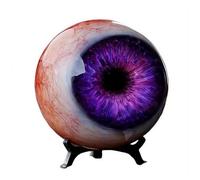 Hyper-Realistic Monster Eye Decor, Scary Realistic Eyeball Ornament, Dark Fantasy Artwork for Desk Bookshelf, Eerie Illusion, Unique Gothic for Horror Fans (Purple)