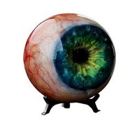 Hyper-Realistic Monster Eye Decor, Scary Realistic Eyeball Ornament, Dark Fantasy Artwork for Desk Bookshelf, Eerie Illusion, Unique Gothic for Horror Fans (Green)