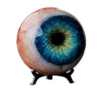Hyper-Realistic Monster Eye Decor, Scary Realistic Eyeball Ornament, Dark Fantasy Artwork for Desk Bookshelf, Eerie Illusion, Unique Gothic for Horror Fans (Blue)