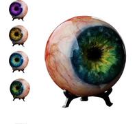 Hyper-Realistic Monster Eye Decor, Scary Realistic Eyeball Ornament,Resin Scary Realistic Eyeball Ornament, Creepy Gothic Eyeball Sculpture,for Horror Fans Dark Fantasy Collectible(Cyan)
