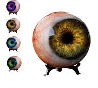 Hyper-Realistic Monster Eye Decor, Scary Realistic Eyeball Ornament,Resin Scary Realistic Eyeball Ornament, Creepy Gothic Eyeball Sculpture,for Horror Fans Dark Fantasy Collectible(Gold)