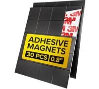 Hyper-Sticky Magnets with Adhesive Backing - 30pcs 0.8x0.08" Strong Magnetic Squares for Whiteboard Fridge - Easy-to-Cut Stickers for Planning and Organization - Teacher Must Have - Teacher Supplies