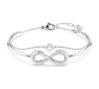 Swarovski Hyperbola bangle, Infinity, White, Rhodium plated