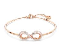 Hyperbola bangle, Infinity, White, Rose gold-tone plated
