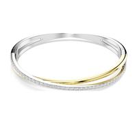 Hyperbola bangle, Round cut, White, Mixed metal finish