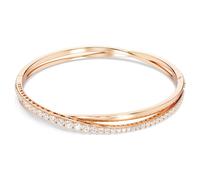 Hyperbola bangle, White, 18K rose gold finish