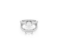 Hyperbola - Blanc Argenté - Bague - Swarovski 50-55