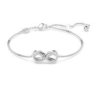 Hyperbola bracelet, Infinity, White, Rhodium plated