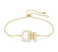 Hyperbola bracelet, Interlocking loop, White, 18K gold finish