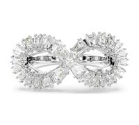 Swarovski Hyperbola cocktail ring, Infinity, White, Rhodium plated