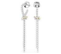 Hyperbola drop earrings, Round cut, Knot, White, Mixed metal finish