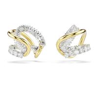 Hyperbola ear cuffs, Mixed cuts, White, Mixed metal finish